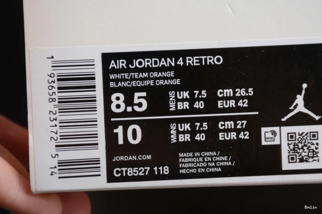 Bmlin Shoes 4 OrangeCT8527-118 Air Team Jordan 0711